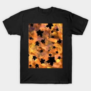 Halloween Game Room Decor | Black and Orange Meeple T-Shirt